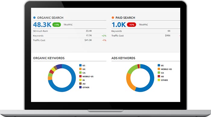 Website analytics for search engine optimization screen